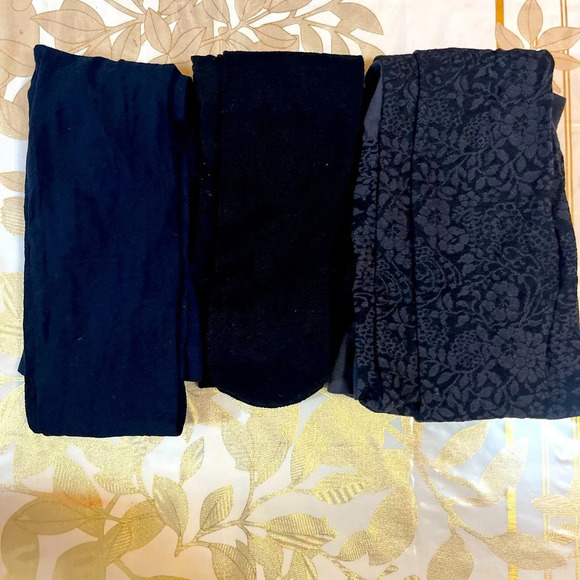 Set of 3 tights women’s blue grey black size 3 without pack - Picture 1 of 3